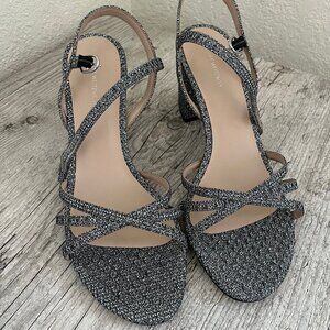 Stewart Weitzman Silver Glitter Heels